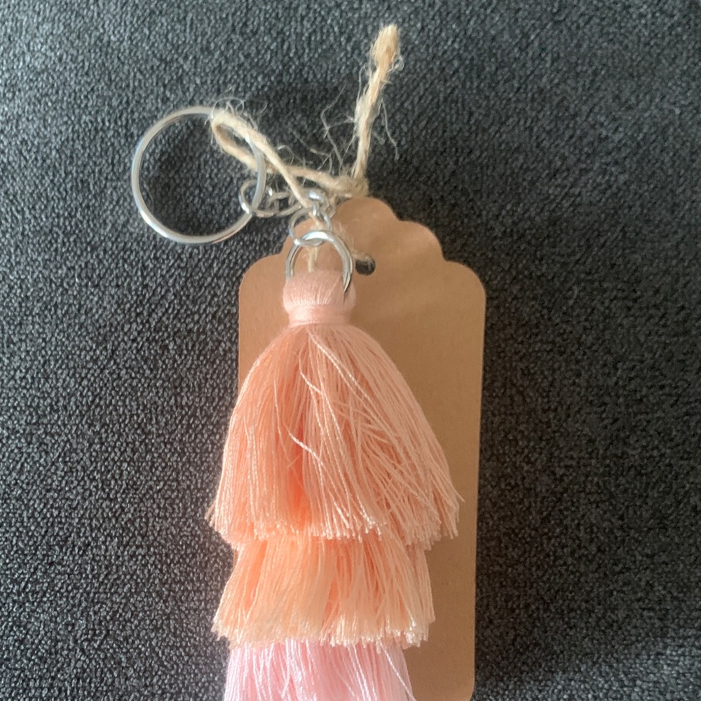 Peach Tassel Keychain